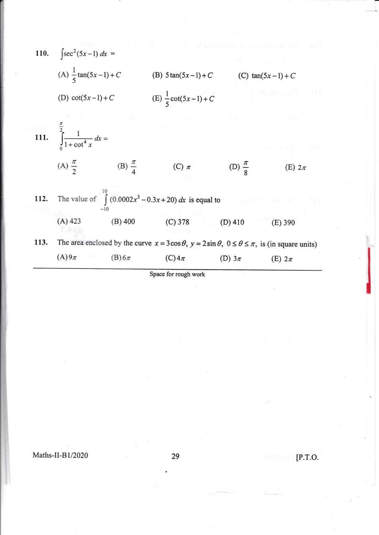 KEAM Paper II 2020 Question Paper - Page 29