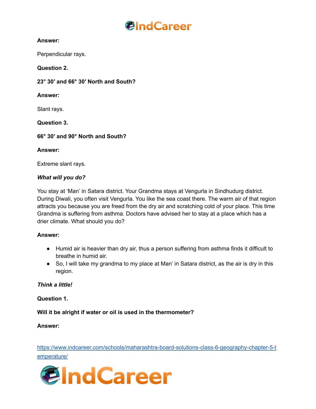 Maharashtra Board Solutions Class 6-Geography: Chapter 5- Temperature - Page 8