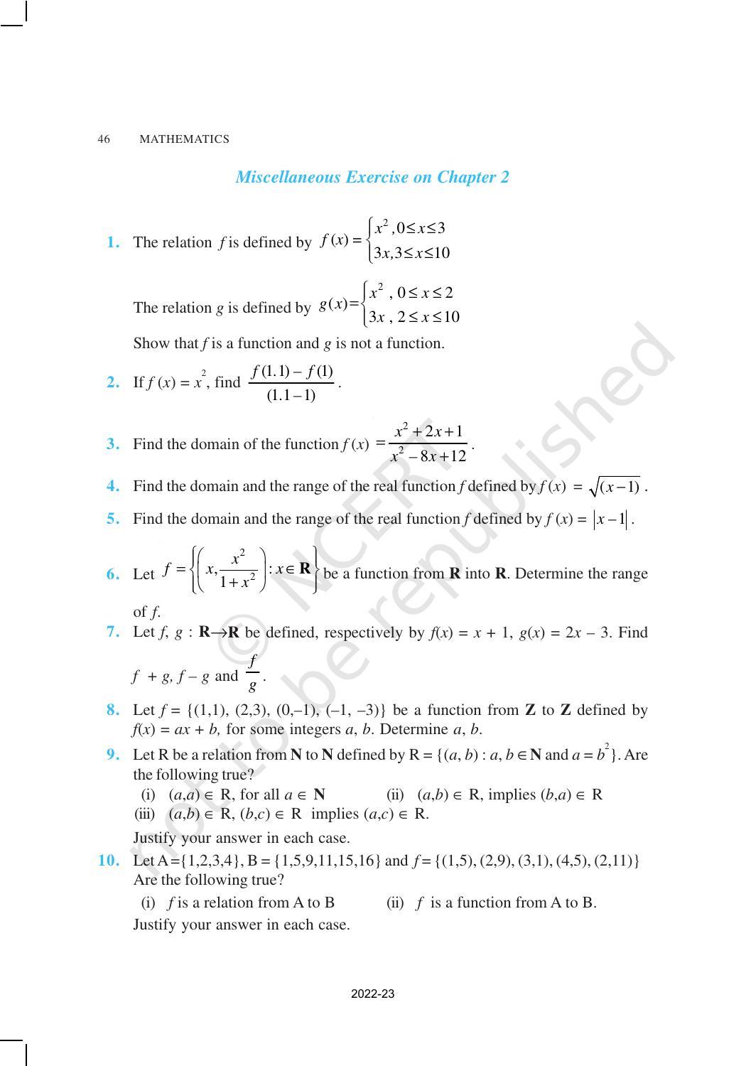 NCERT Book for Class 11 Maths Chapter 2 Relations and Functions - Page 17
