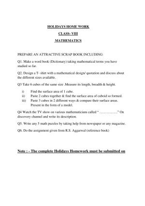 CBSE Worksheets for Class 8 Mathematics Assignment 11