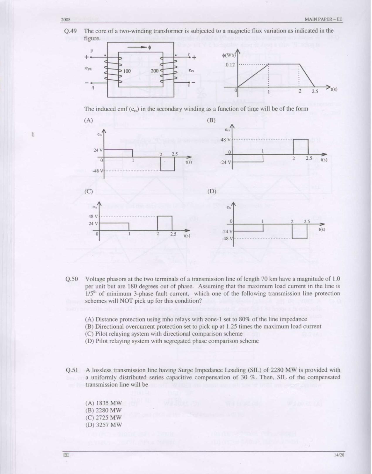 GATE 2008 Electrical Engineering (EE) Question Paper with Answer Key - Page 14
