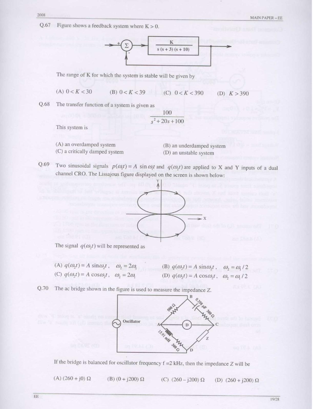 GATE 2008 Electrical Engineering (EE) Question Paper with Answer Key - Page 19
