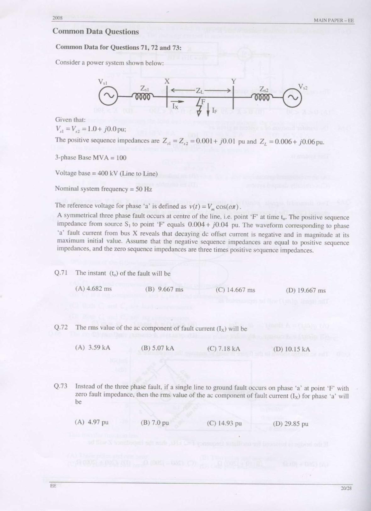 GATE 2008 Electrical Engineering (EE) Question Paper with Answer Key - Page 20