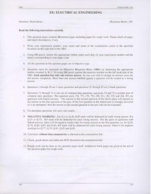 GATE 2008 Electrical Engineering (EE) Question Paper with Answer Key