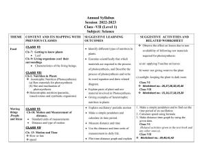 Edudel Class 7 (L-1) Science (English Medium) Syllabus