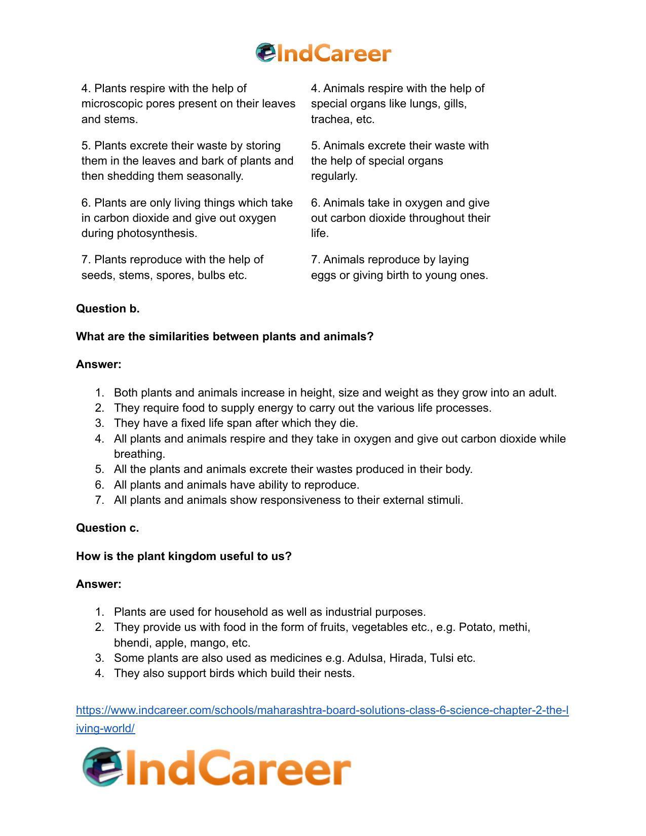 Maharashtra Board Solutions Class 6-Science: Chapter 2- The Living World - Page 3