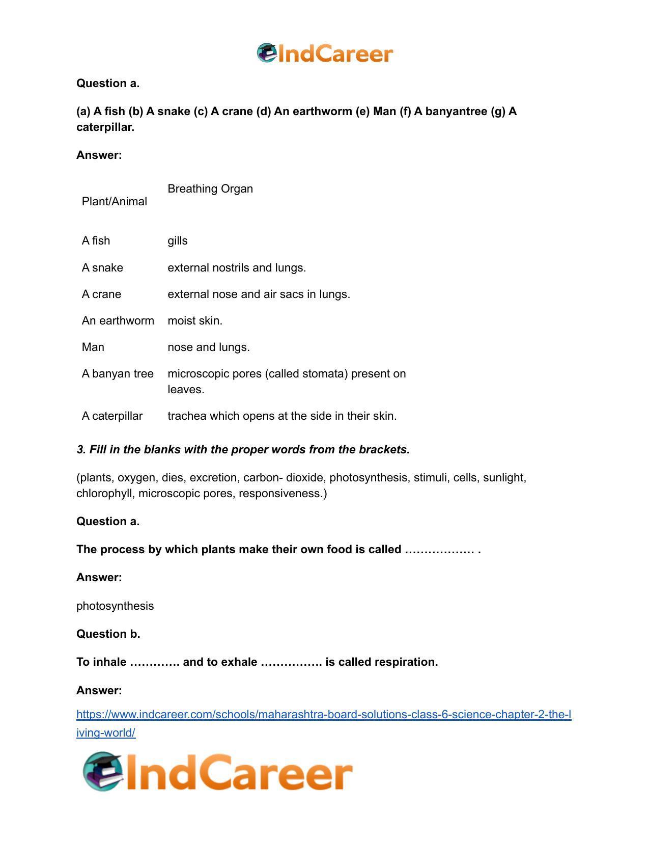 Maharashtra Board Solutions Class 6-Science: Chapter 2- The Living World - Page 5