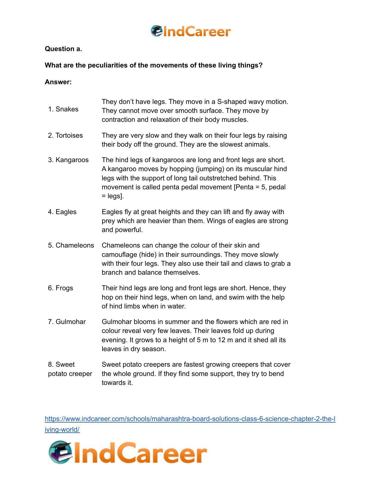 Maharashtra Board Solutions Class 6-Science: Chapter 2- The Living World - Page 9