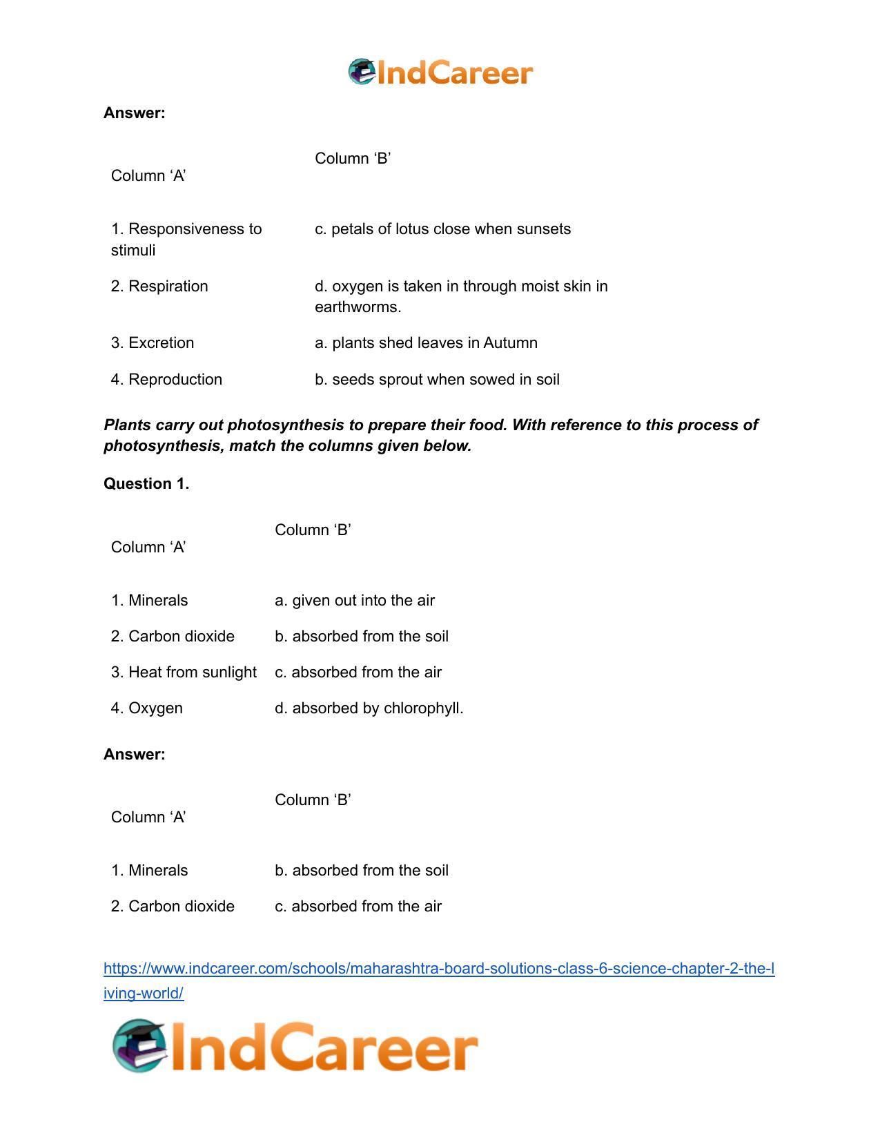 Maharashtra Board Solutions Class 6-Science: Chapter 2- The Living World - Page 13