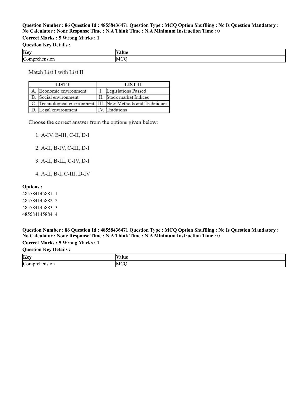 CUET 2023 English Urdu Shift 3 Question Papers - 22 June 2023 - Page 100
