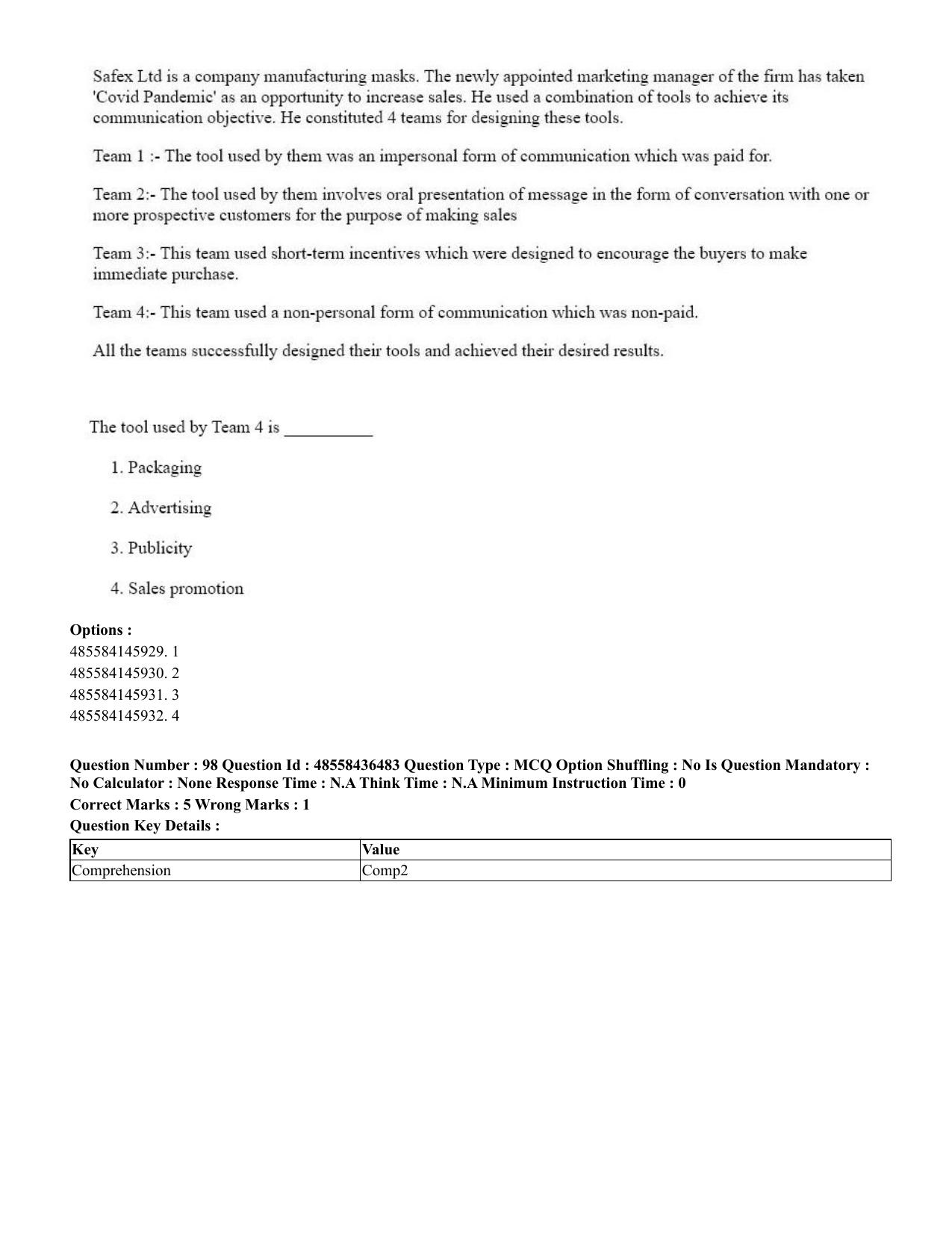 CUET 2023 English Urdu Shift 3 Question Papers - 22 June 2023 - Page 121