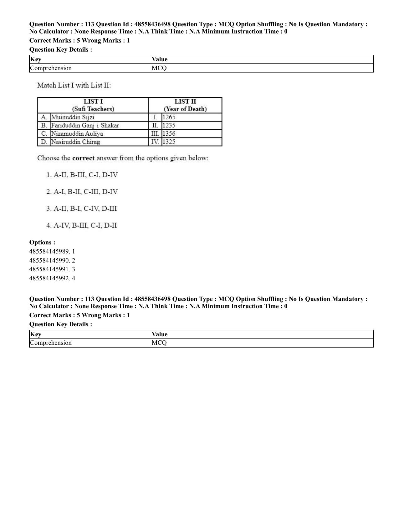 CUET 2023 English Urdu Shift 3 Question Papers - 22 June 2023 - Page 140