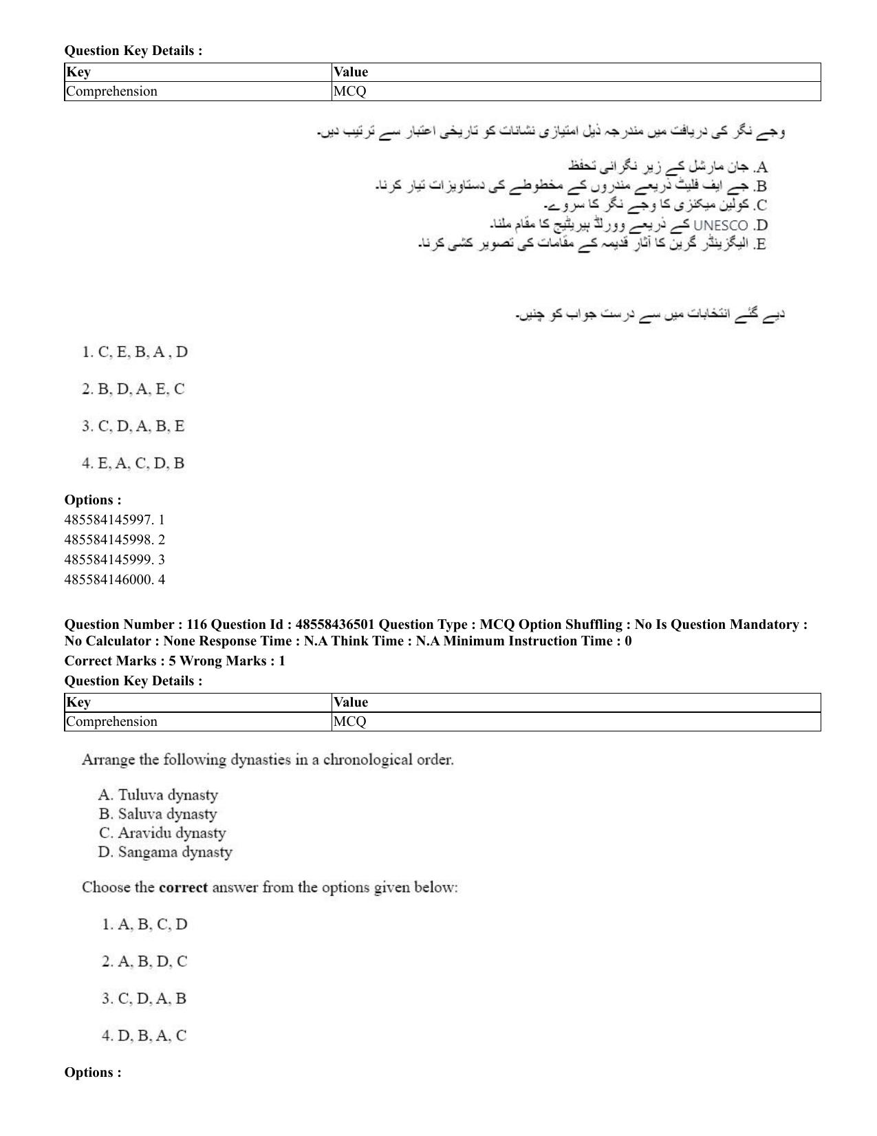 CUET 2023 English Urdu Shift 3 Question Papers - 22 June 2023 - Page 143