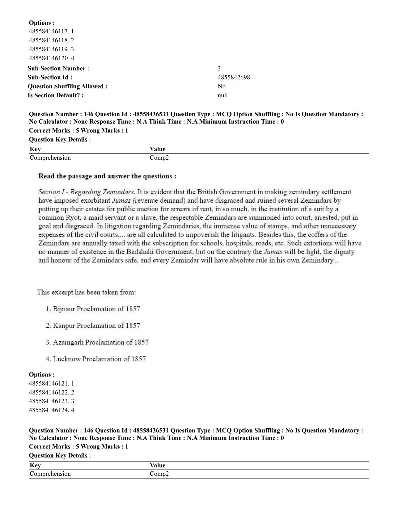 CUET 2023 English Urdu Shift 3 Question Papers - 22 June 2023 - Page 177