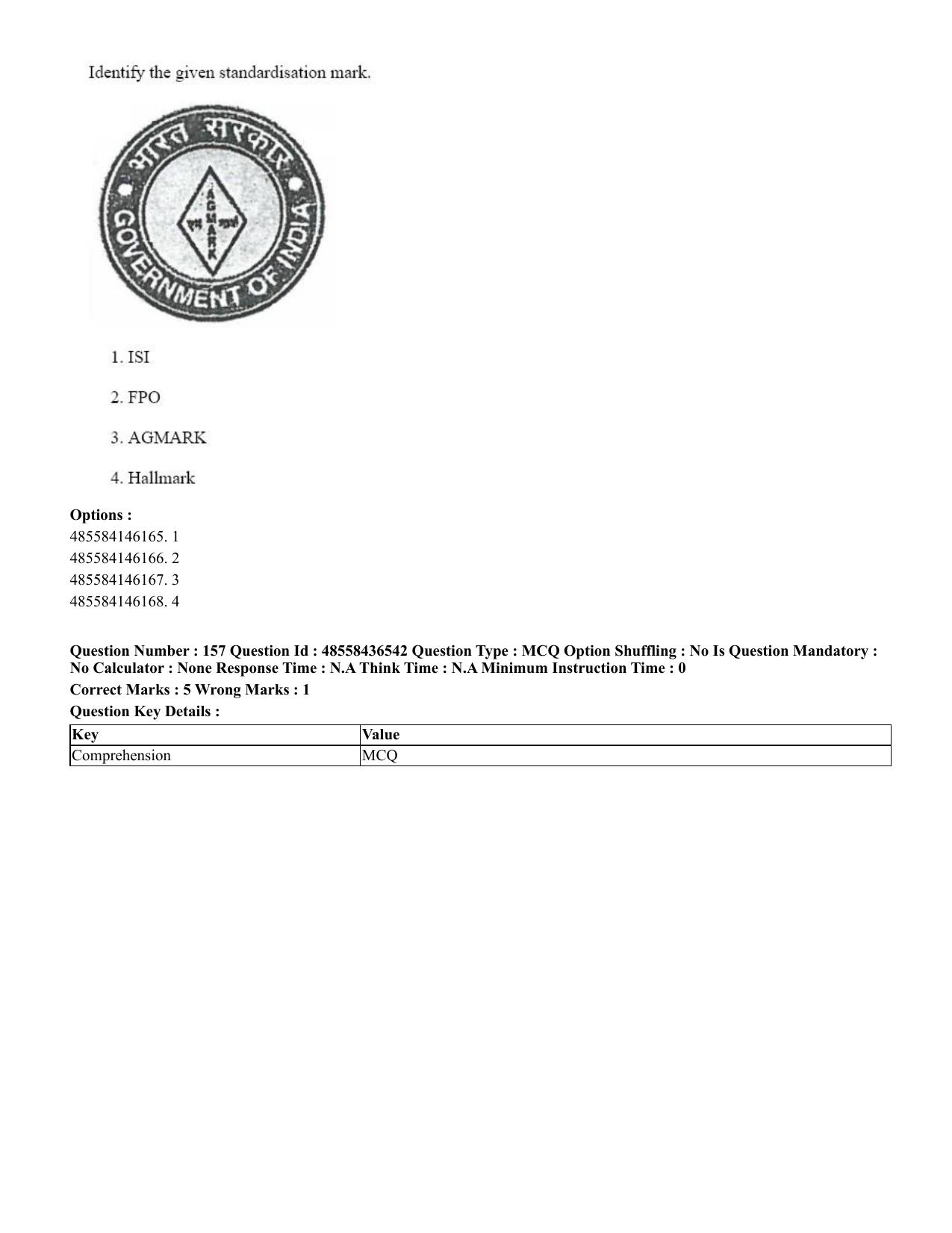 CUET 2023 English Urdu Shift 3 Question Papers - 22 June 2023 - Page 191