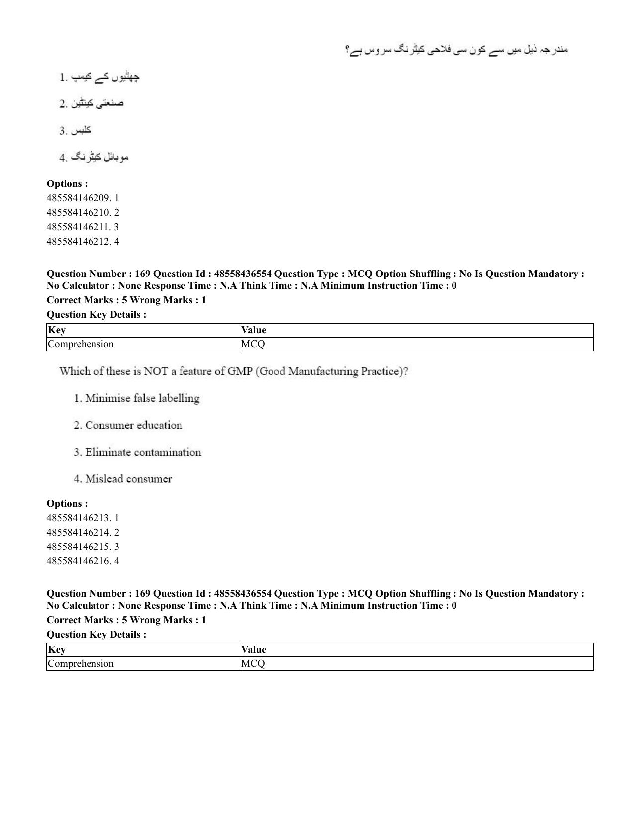 CUET 2023 English Urdu Shift 3 Question Papers - 22 June 2023 - Page 203