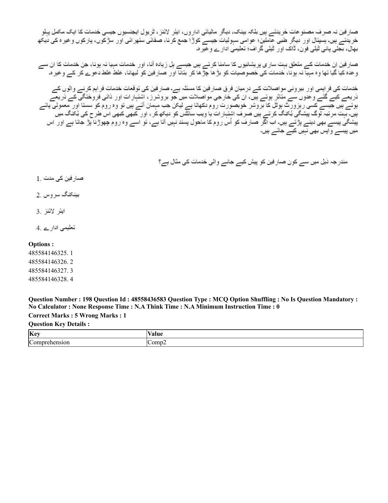 CUET 2023 English Urdu Shift 3 Question Papers - 22 June 2023 - Page 241
