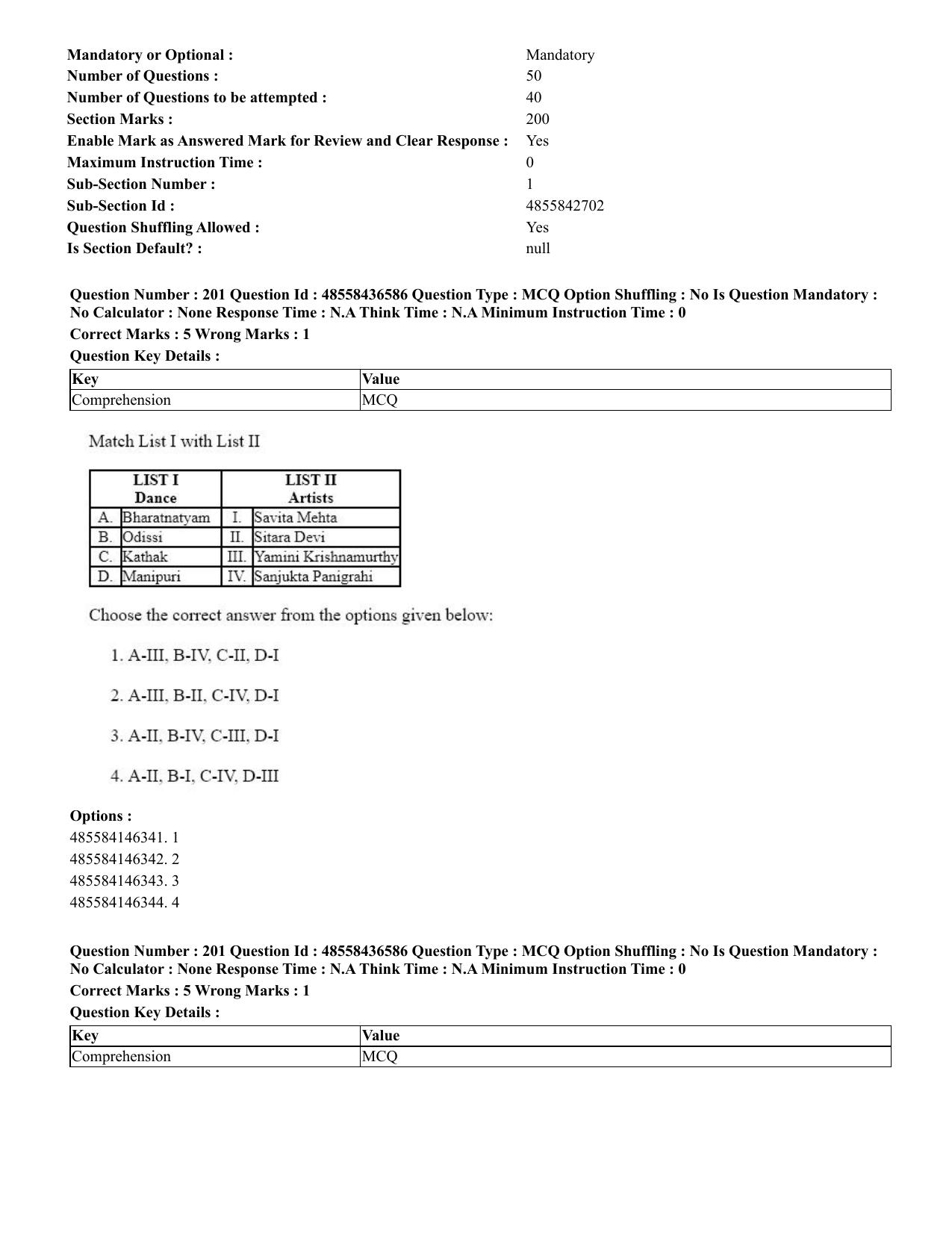CUET 2023 English Urdu Shift 3 Question Papers - 22 June 2023 - Page 248