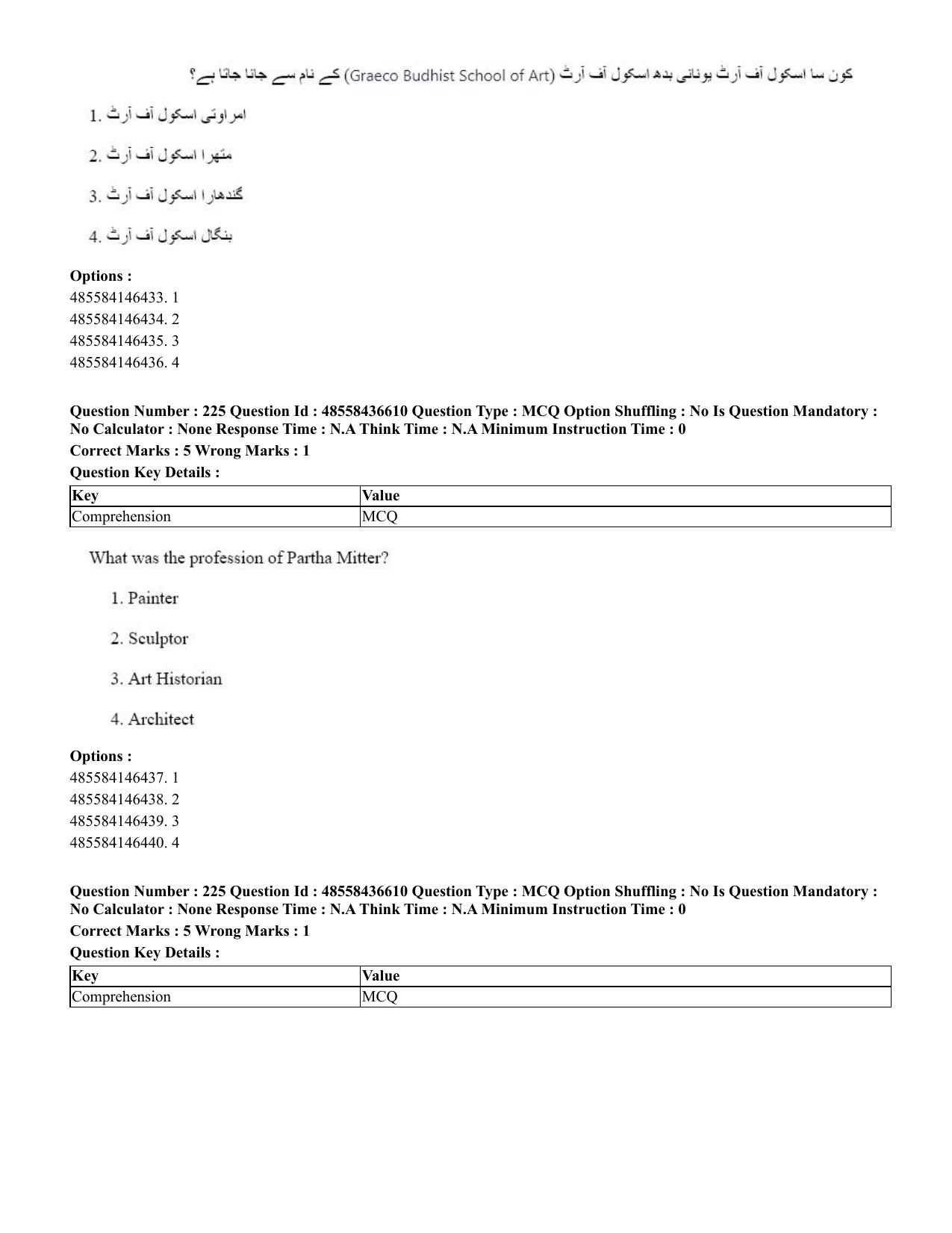 CUET 2023 English Urdu Shift 3 Question Papers - 22 June 2023 - Page 273