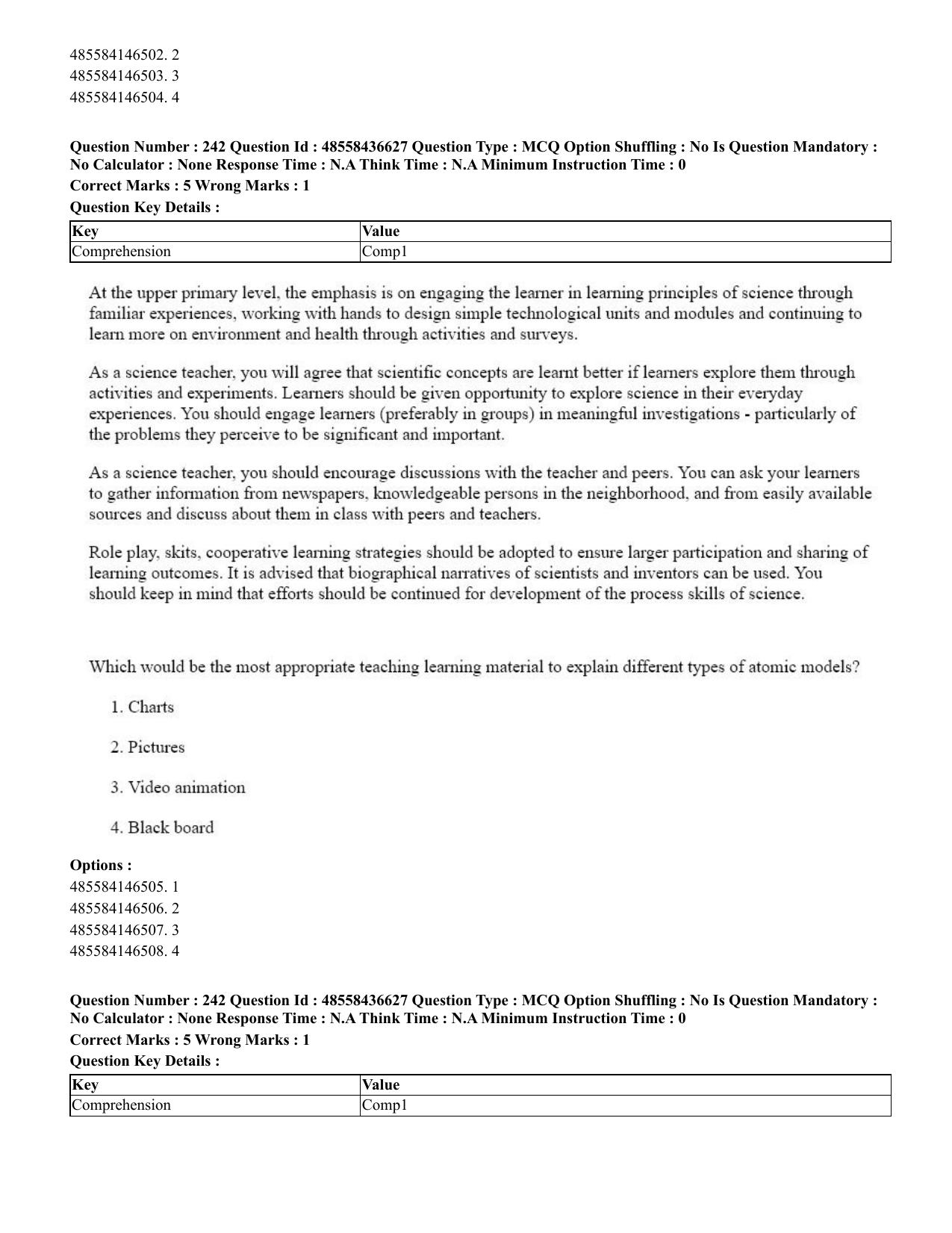 CUET 2023 English Urdu Shift 3 Question Papers - 22 June 2023 - Page 291