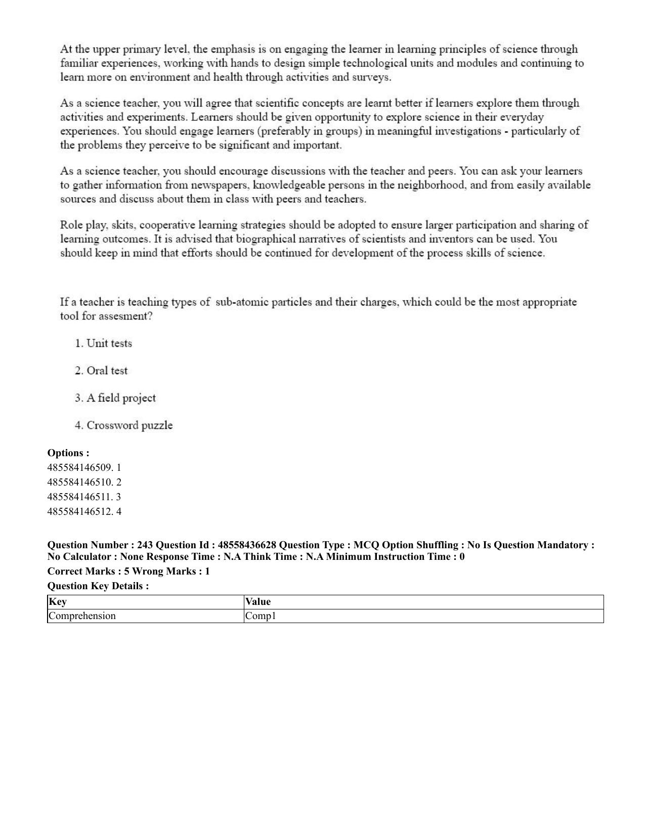 CUET 2023 English Urdu Shift 3 Question Papers - 22 June 2023 - Page 293