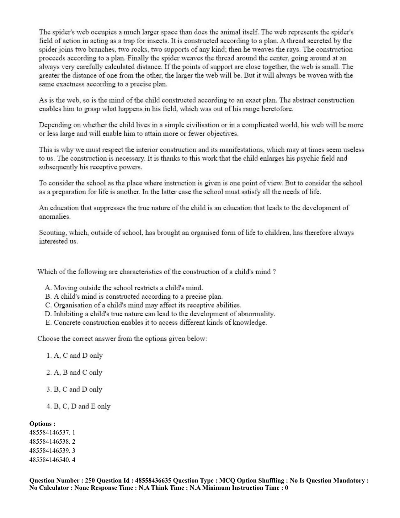 CUET 2023 English Urdu Shift 3 Question Papers - 22 June 2023 - Page 307