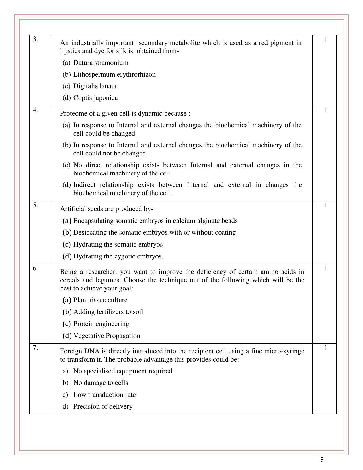 CBSE Class 12 Biotechnology Sample Paper 2023 - Page 2