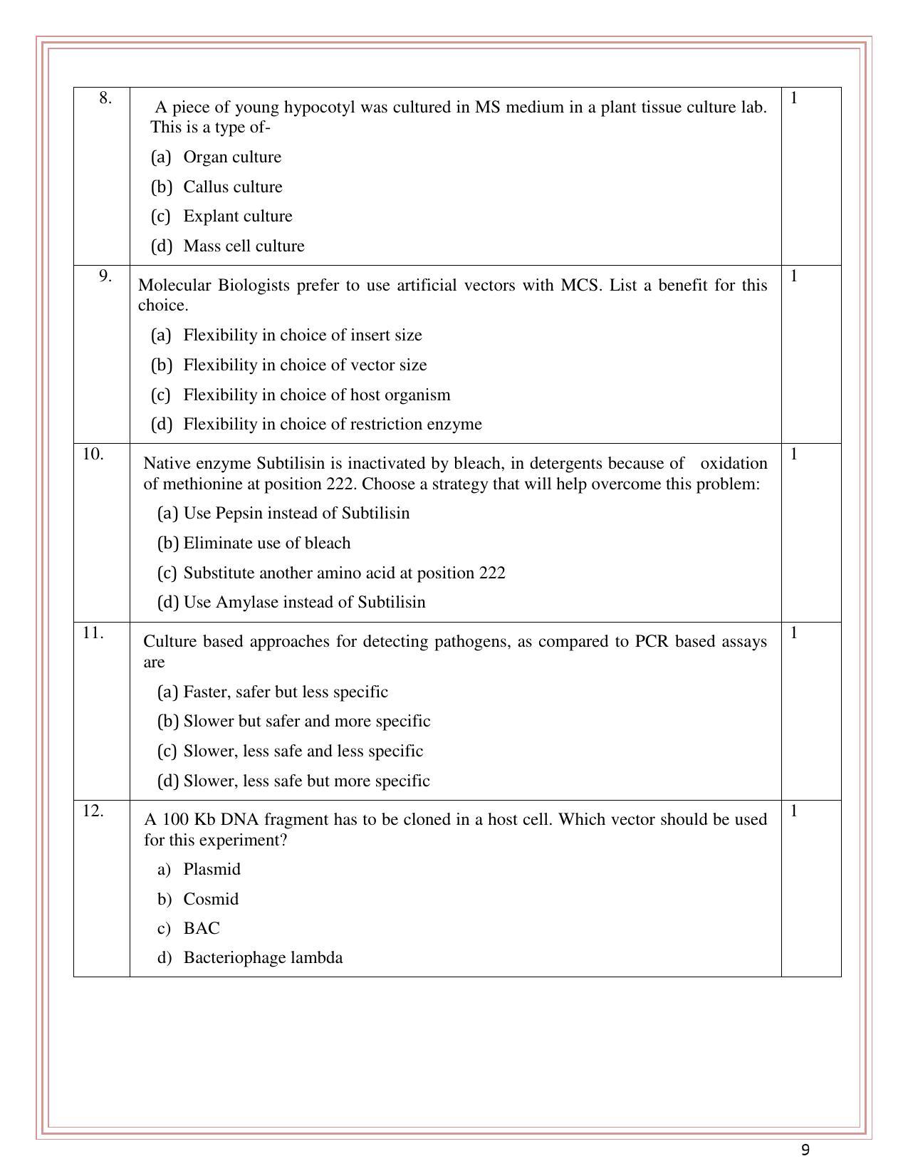 CBSE Class 12 Biotechnology Sample Paper 2023 - Page 3