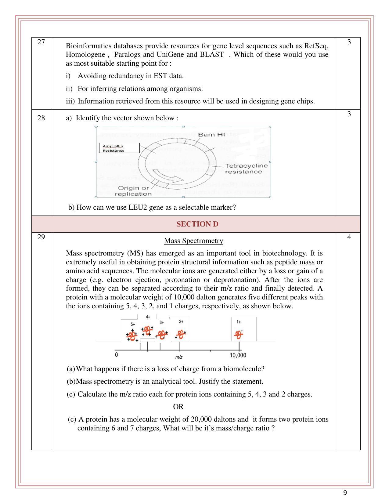 CBSE Class 12 Biotechnology Sample Paper 2023 - Page 7