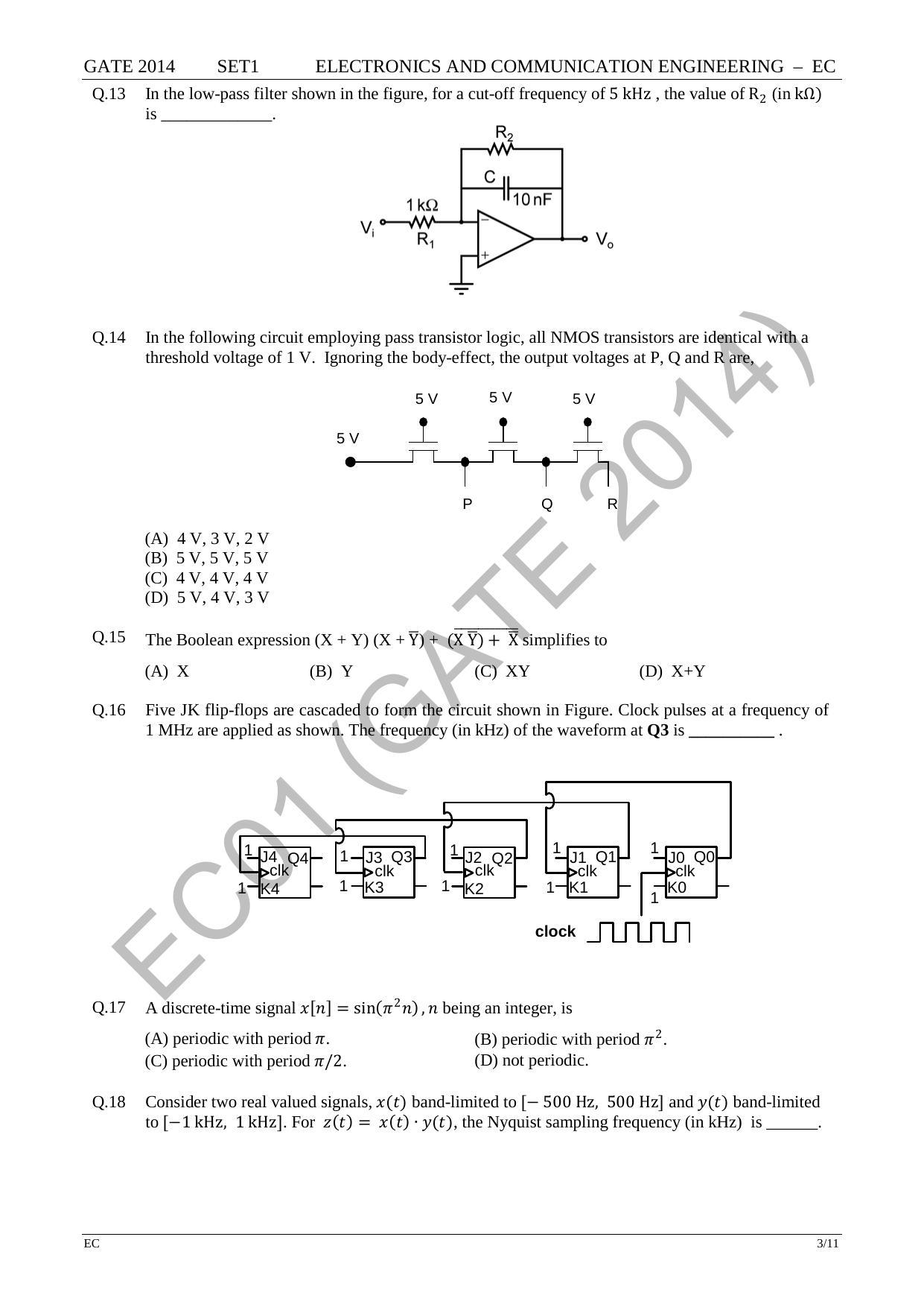 GATE 2014 Electronics and Communication Engineering (EC) Question Paper with Answer Key - Page 10