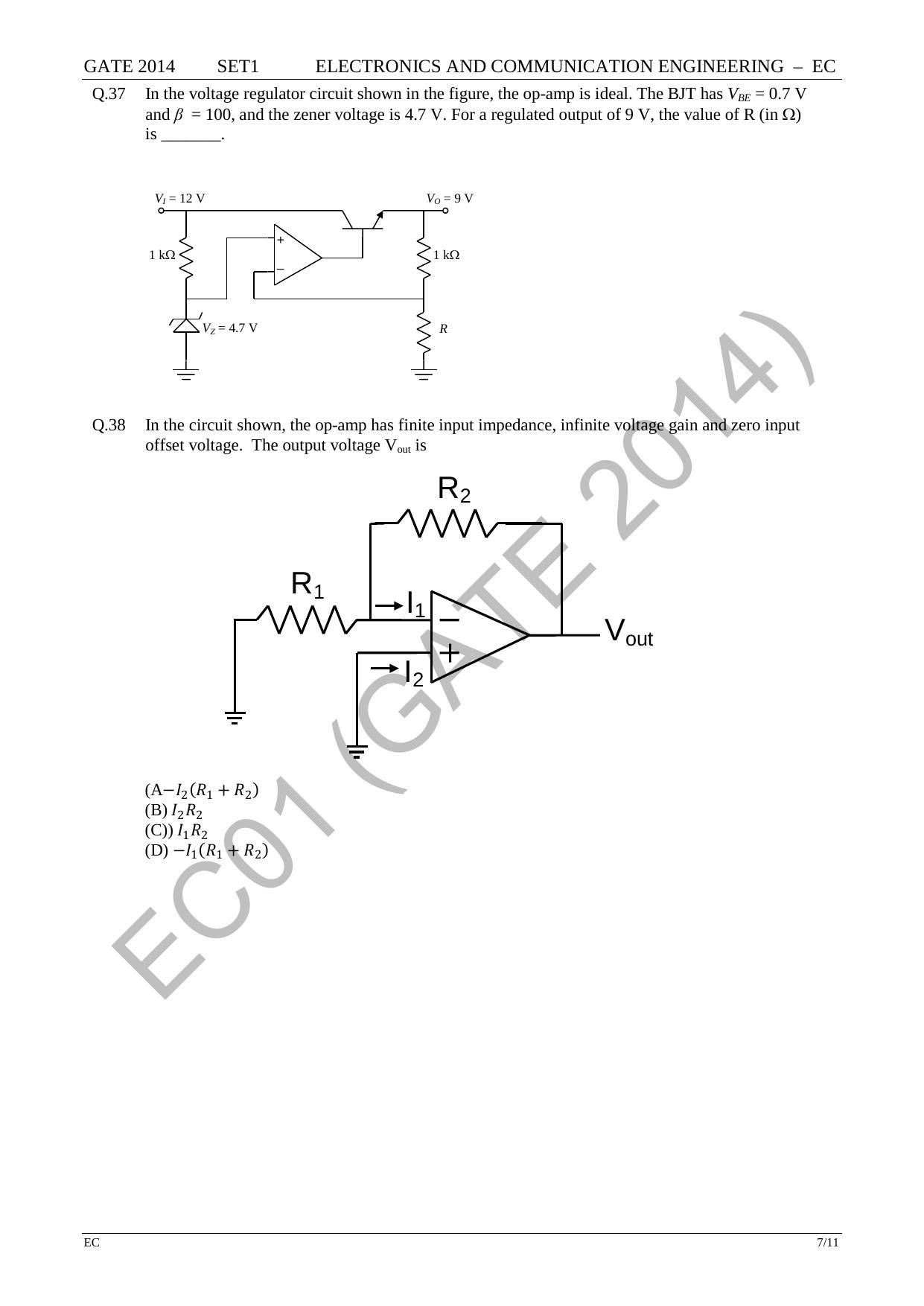 GATE 2014 Electronics and Communication Engineering (EC) Question Paper with Answer Key - Page 14