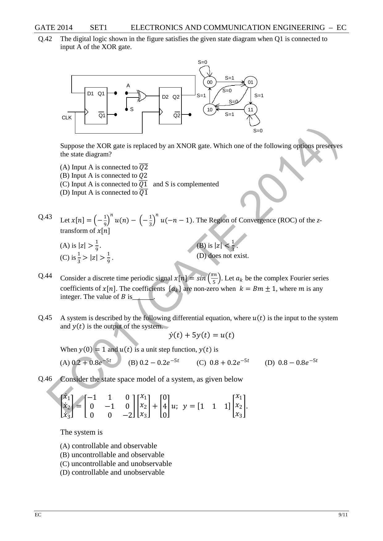 GATE 2014 Electronics and Communication Engineering (EC) Question Paper with Answer Key - Page 16