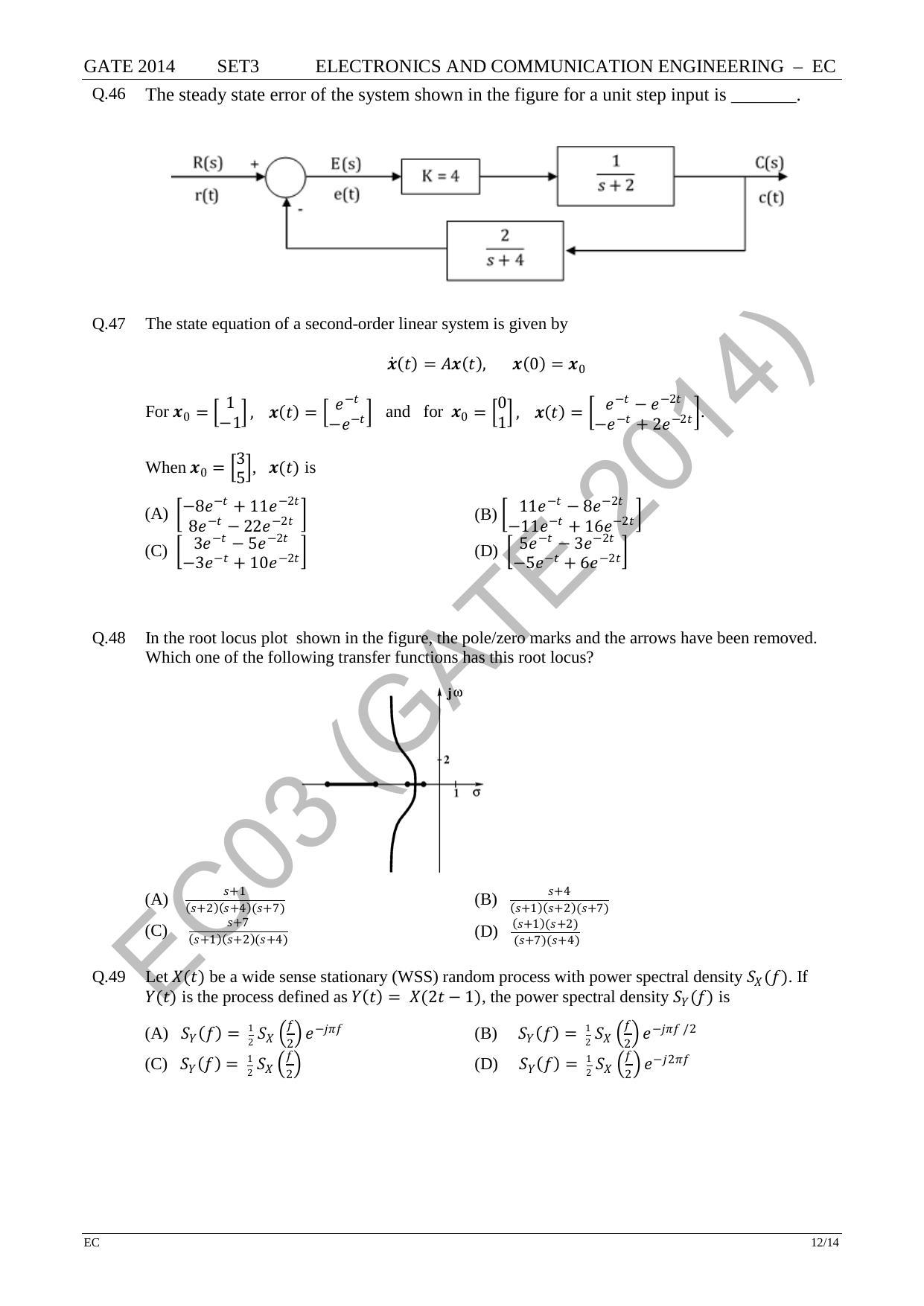 GATE 2014 Electronics and Communication Engineering (EC) Question Paper with Answer Key - Page 59