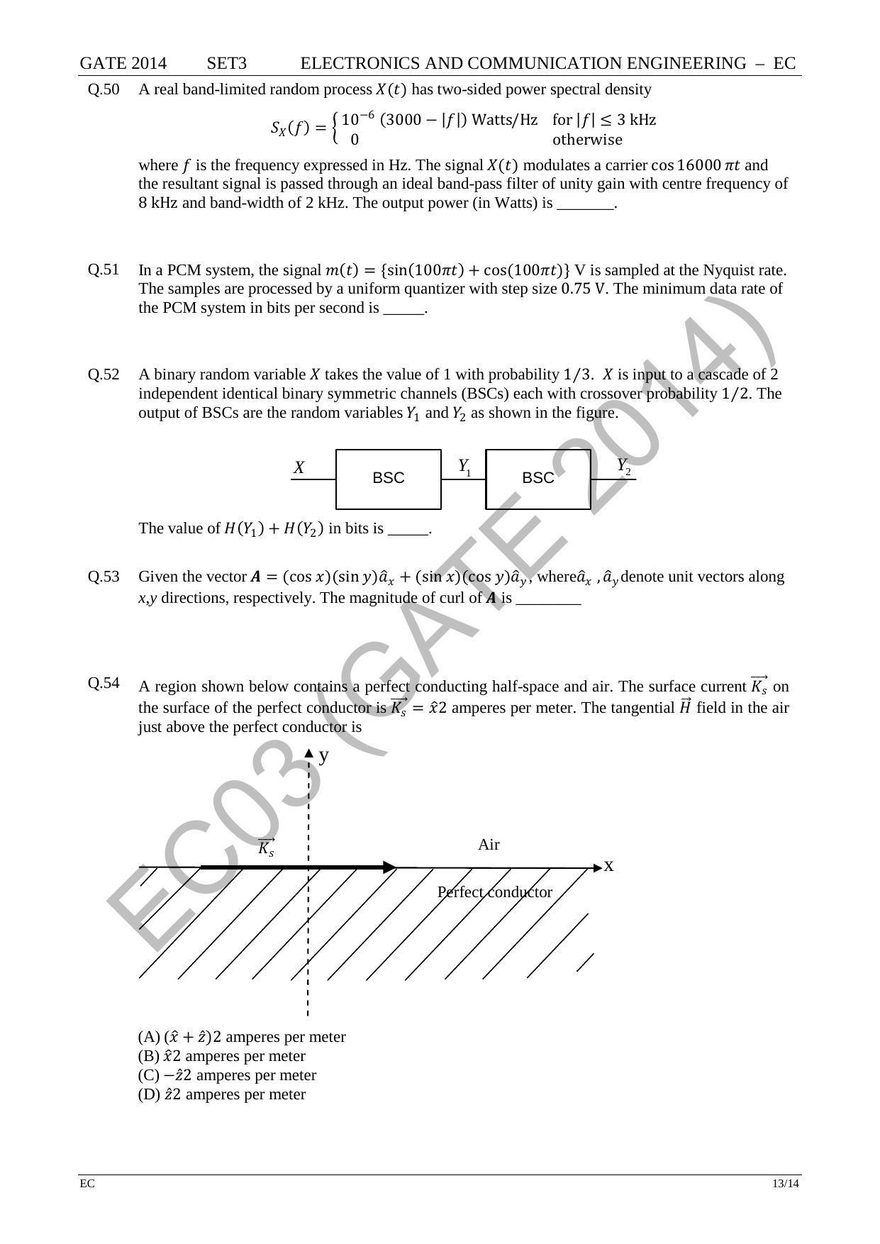GATE 2014 Electronics and Communication Engineering (EC) Question Paper with Answer Key - Page 60