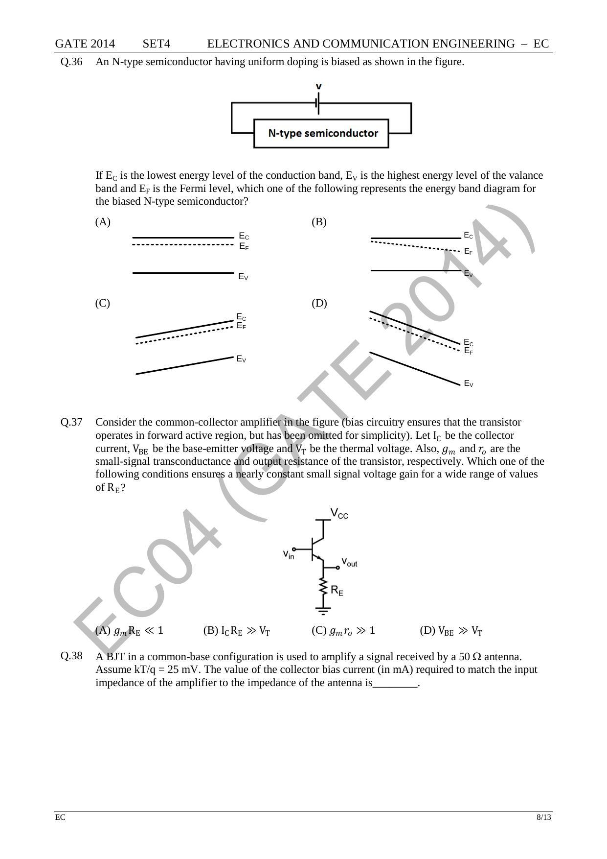 GATE 2014 Electronics and Communication Engineering (EC) Question Paper with Answer Key - Page 77