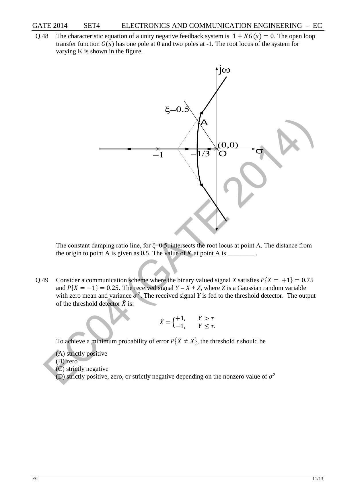 GATE 2014 Electronics and Communication Engineering (EC) Question Paper with Answer Key - Page 80
