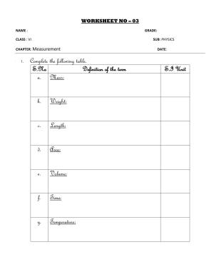 CBSE Worksheets for Class 6 Physics Measurement Assignment 4