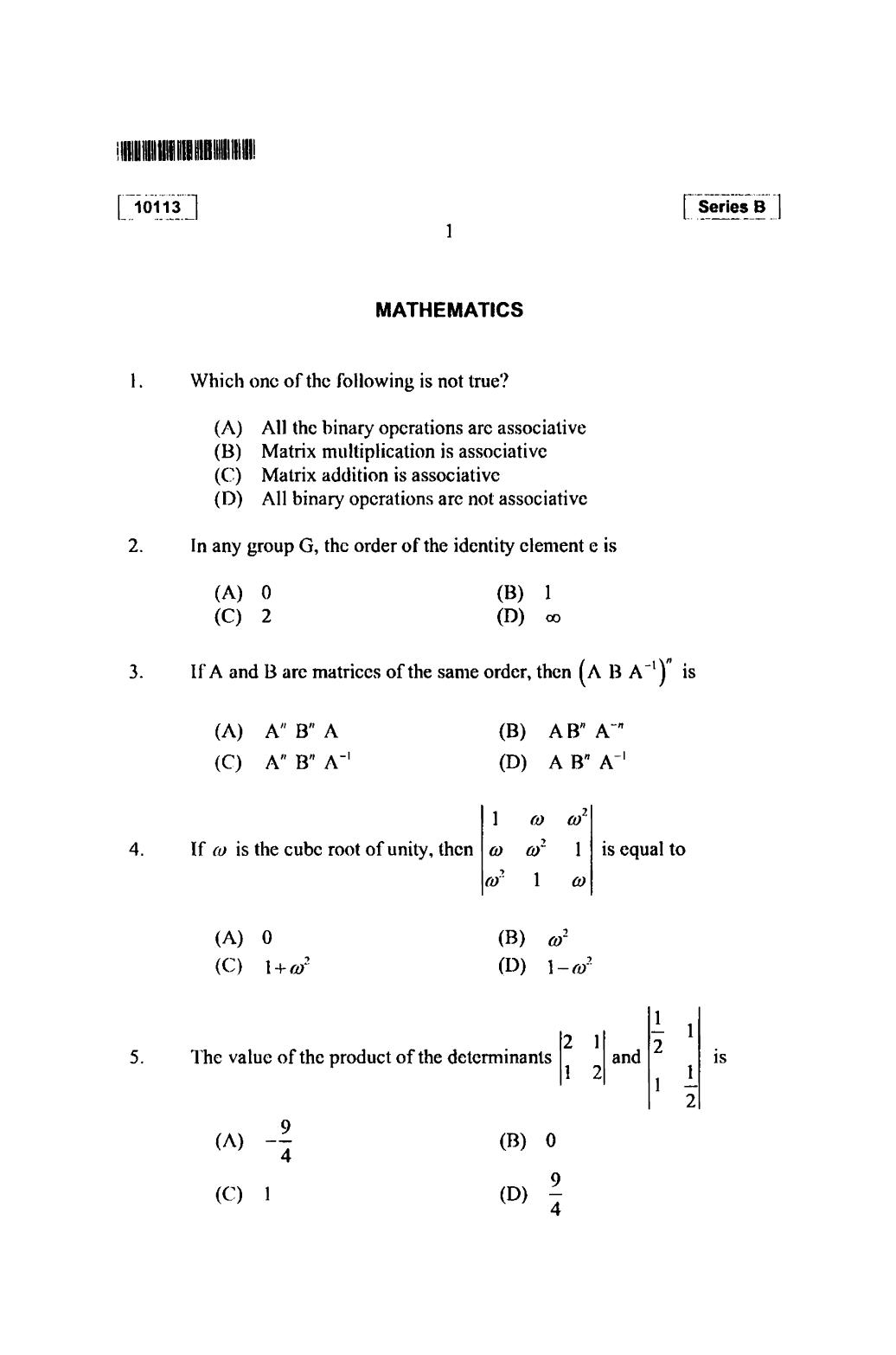 CUSAT CAT 2013 Mathematics, Physics & Chemistry Question Paper - Page 2
