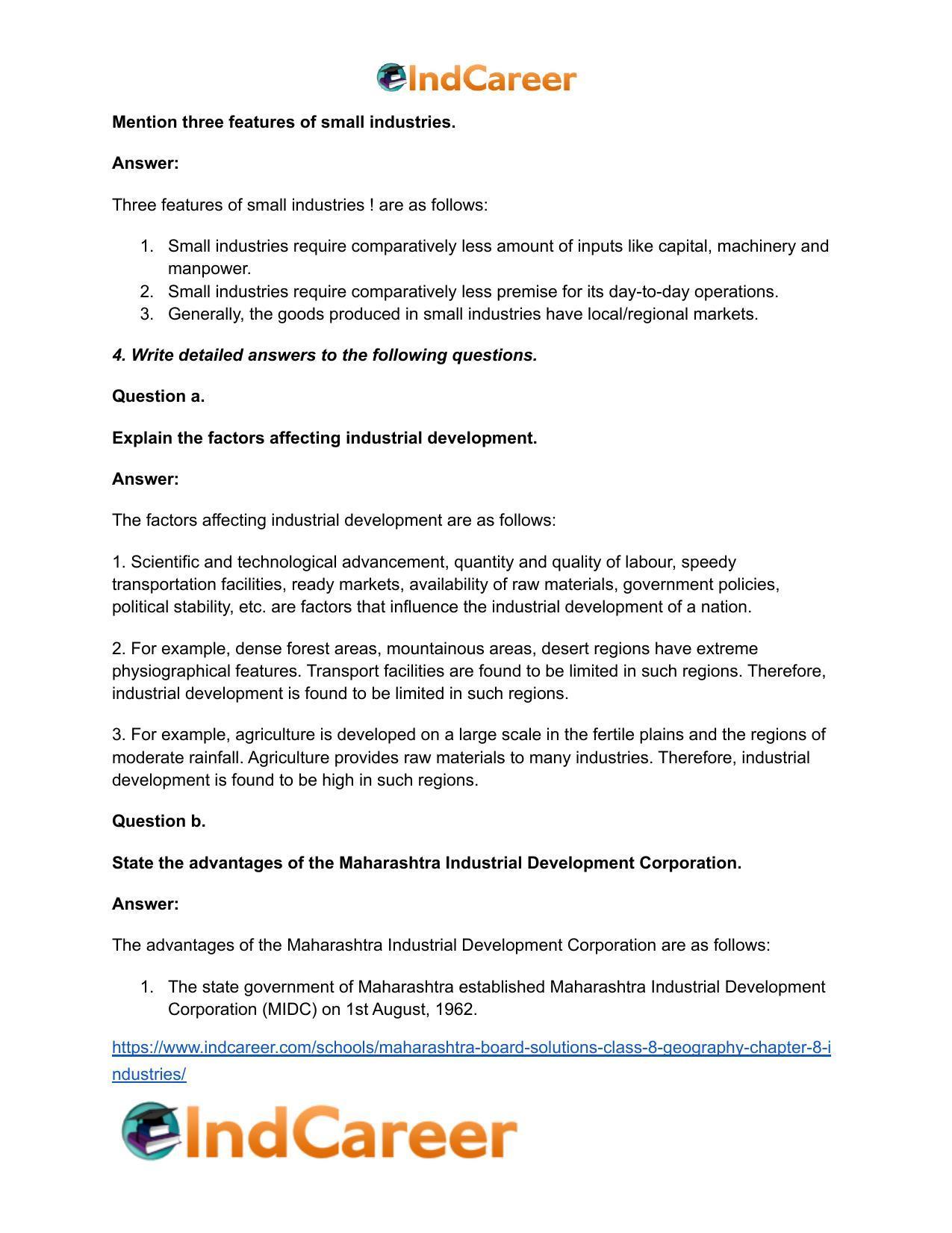 Maharashtra Board Solutions Class 8-Geography: Chapter 8- Industries - Page 6