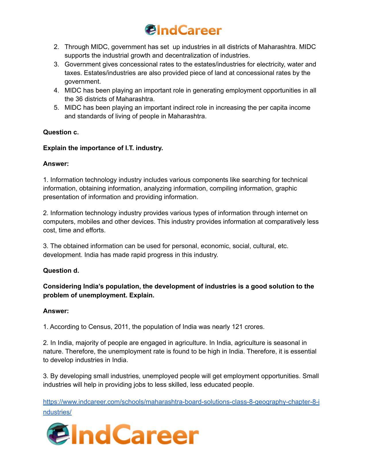 Maharashtra Board Solutions Class 8-Geography: Chapter 8- Industries - Page 7