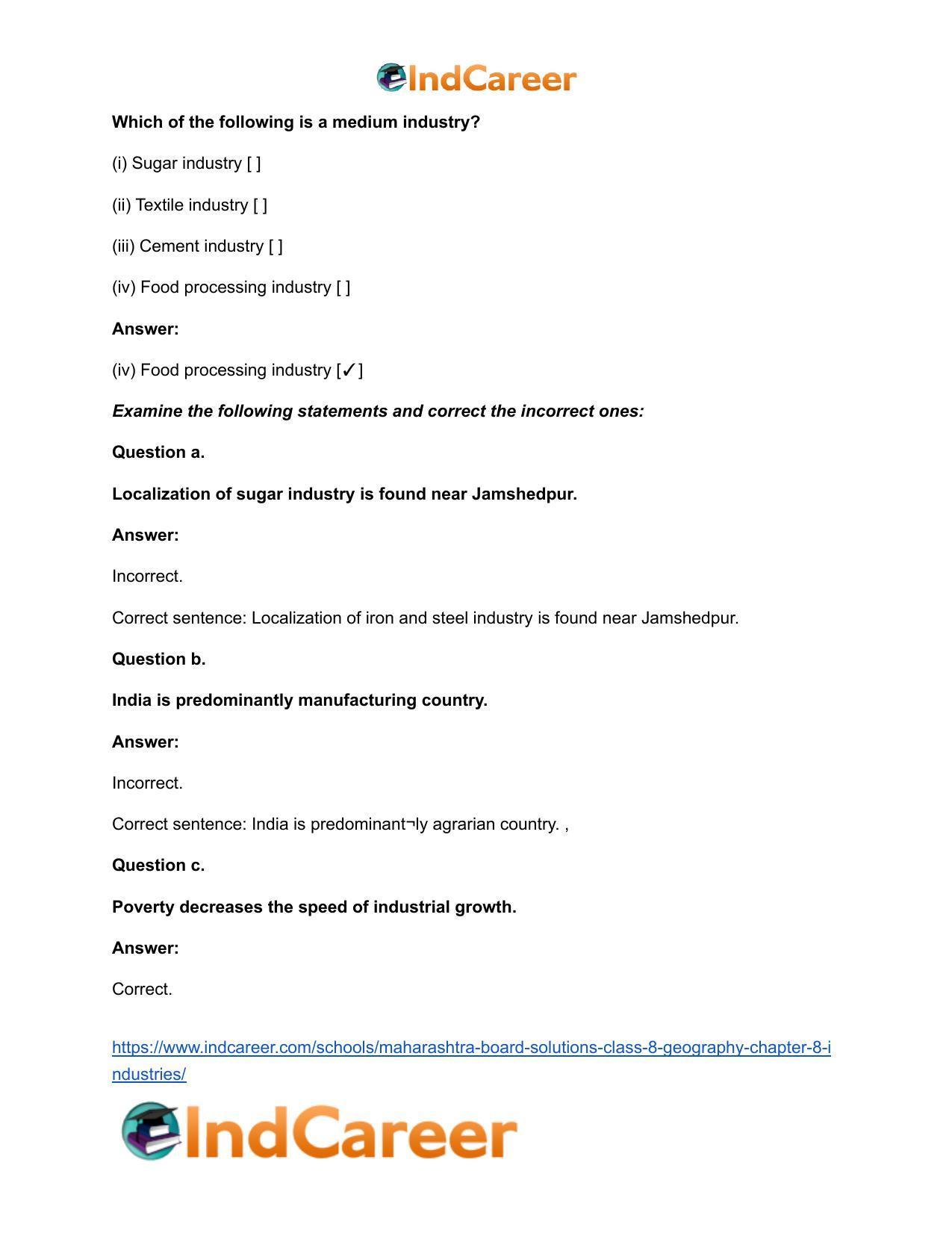 Maharashtra Board Solutions Class 8-Geography: Chapter 8- Industries - Page 10