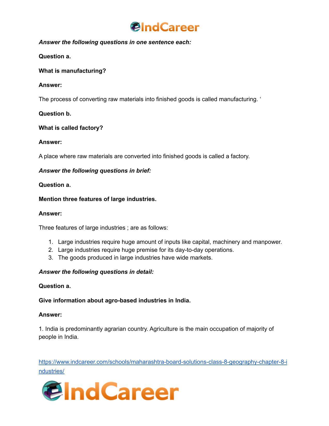 Maharashtra Board Solutions Class 8-Geography: Chapter 8- Industries - Page 11