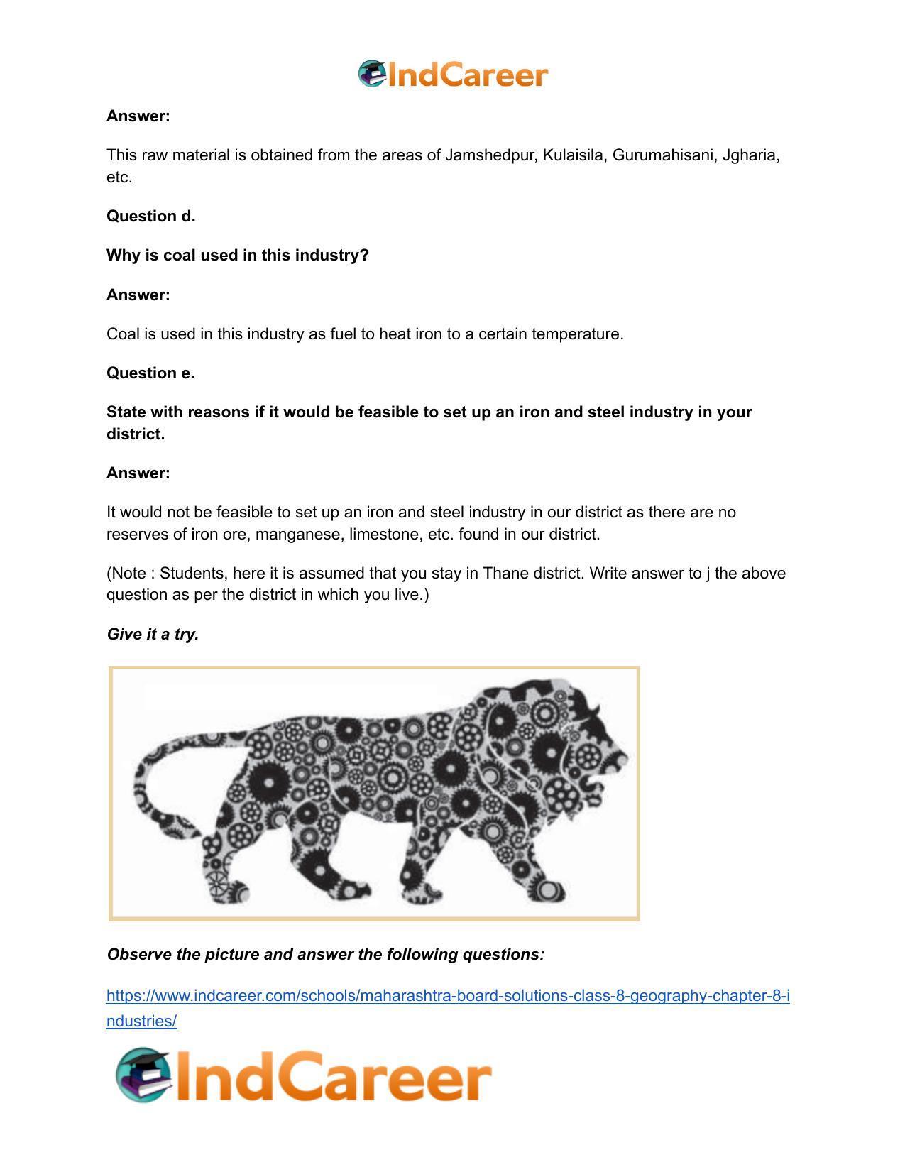 Maharashtra Board Solutions Class 8-Geography: Chapter 8- Industries - Page 14