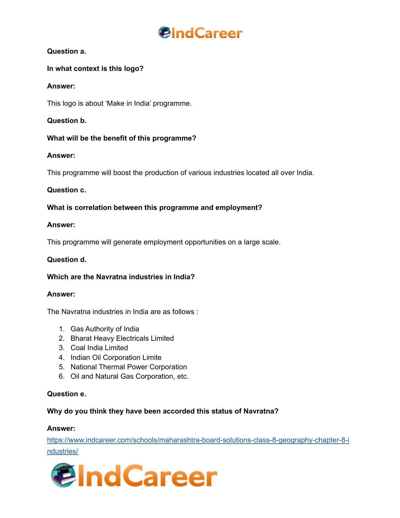 Maharashtra Board Solutions Class 8-Geography: Chapter 8- Industries - Page 15