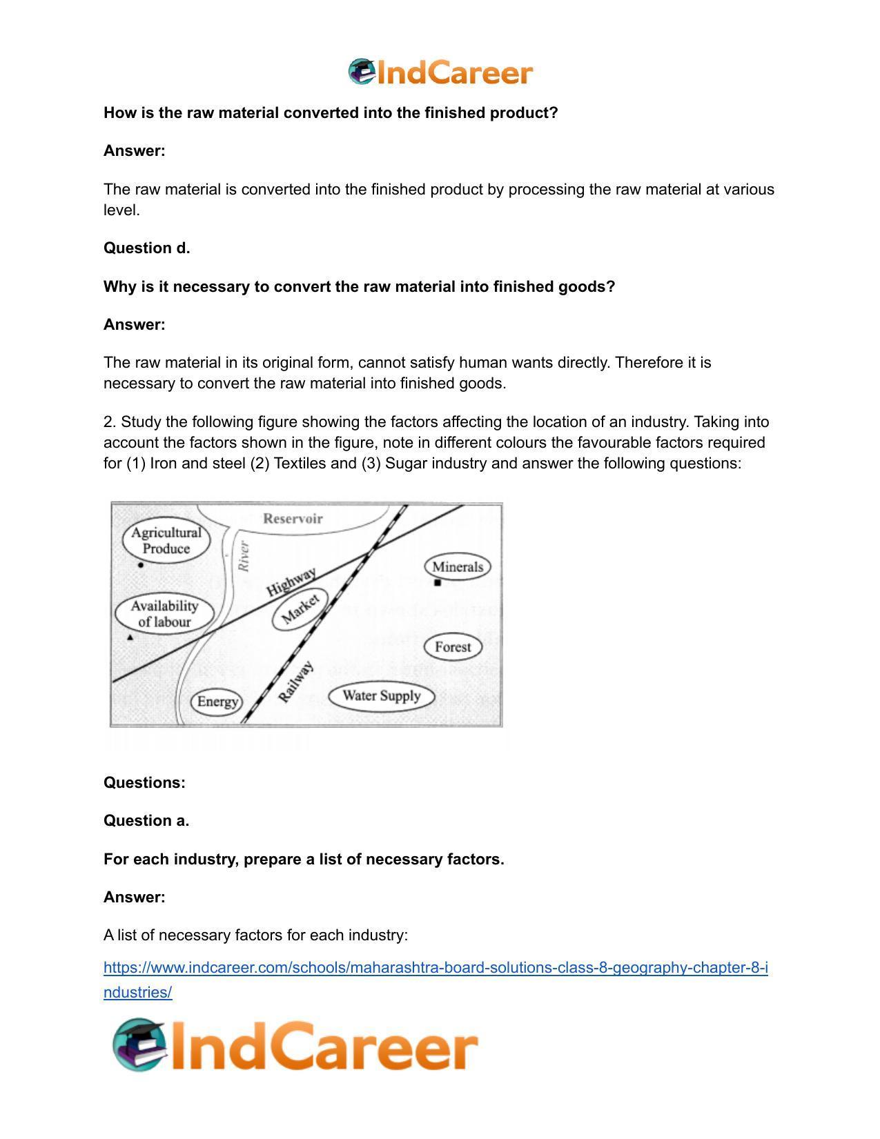 Maharashtra Board Solutions Class 8-Geography: Chapter 8- Industries - Page 19