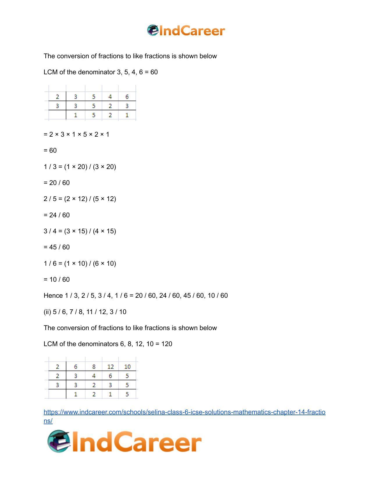 Selina Class 6 ICSE Solutions Mathematics : Chapter 14- Fractions - Page 7
