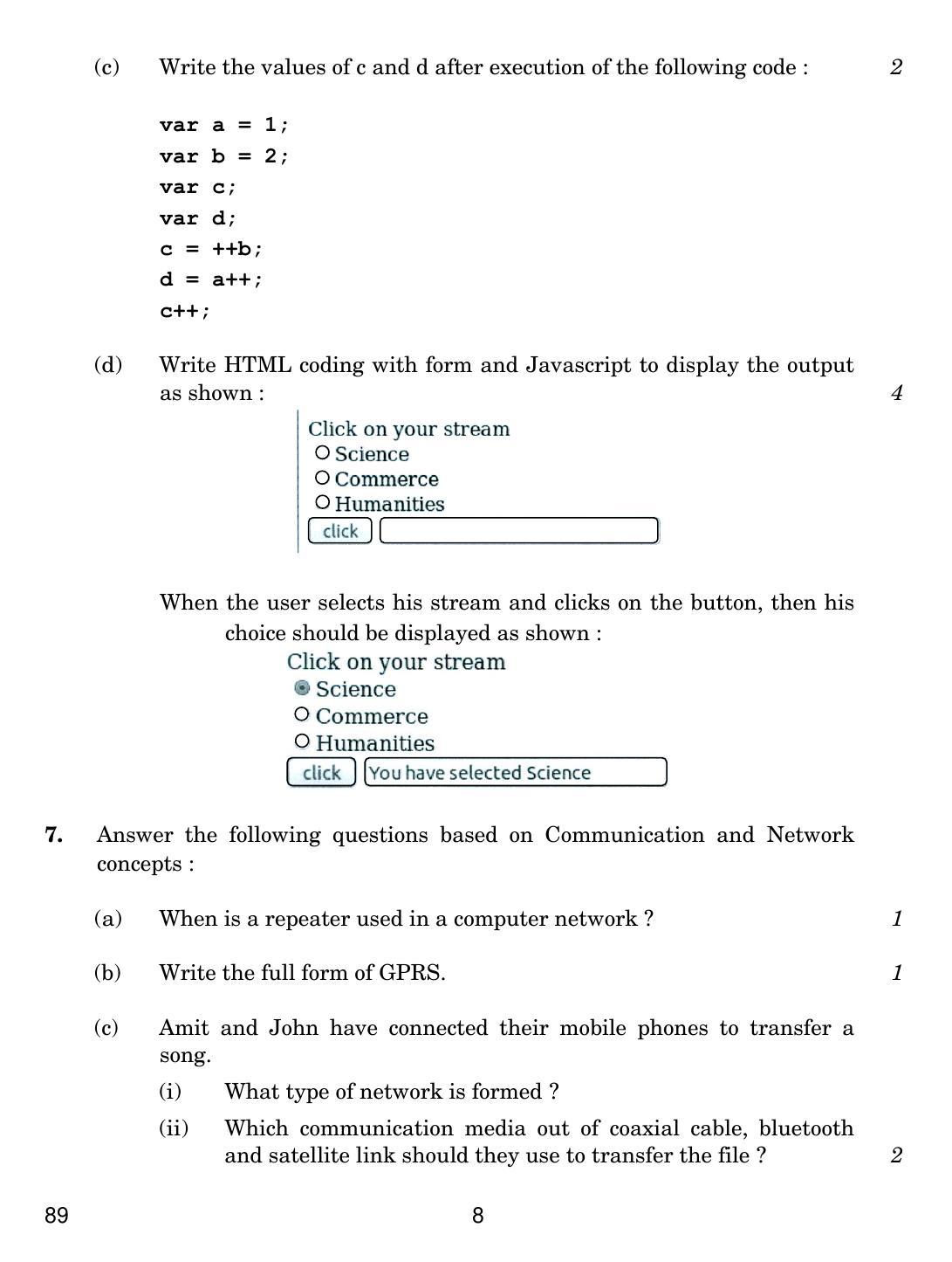 CBSE Class 12 89 MULTIMEDIA AND WEB TECH. 2018 Question Paper - Page 8