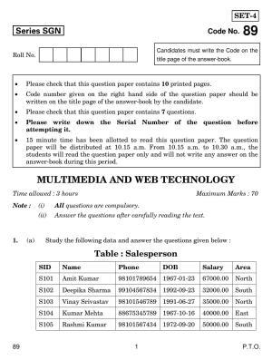 CBSE Class 12 89 MULTIMEDIA AND WEB TECH. 2018 Question Paper