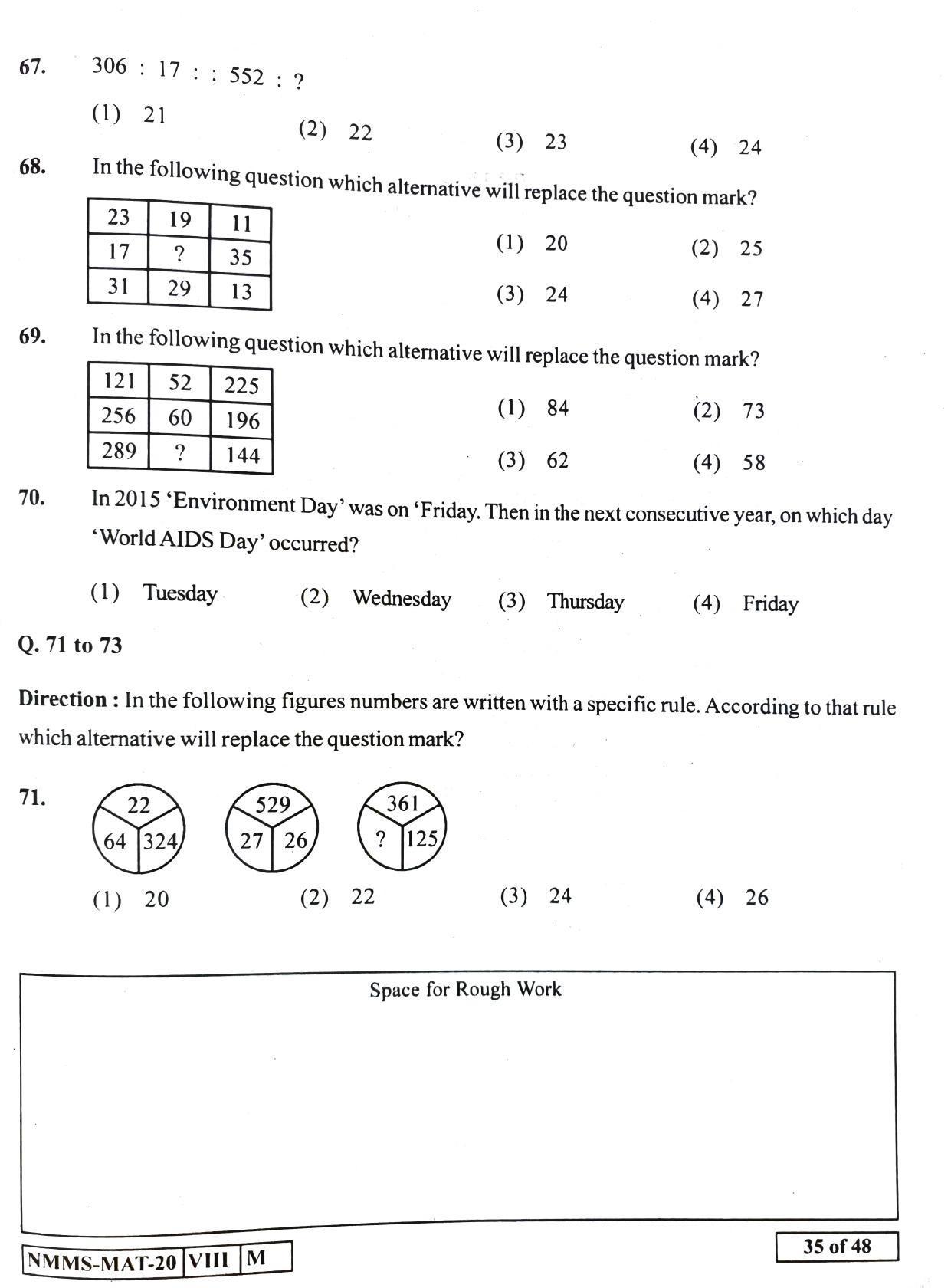 MAT HINDI 2020-21 Class 8 Maharashtra NMMS Question Papers - Page 35