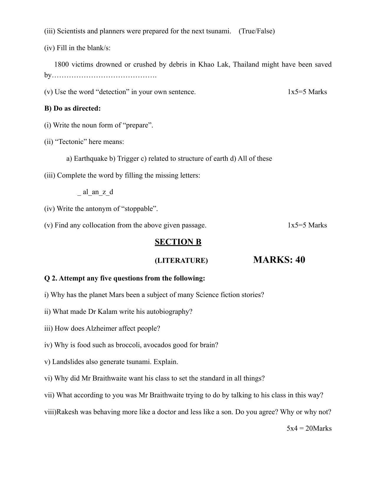 JKBOSE Class 11 Functional English Model Question Paper 2023 - Page 4